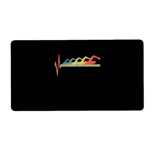 Zwemmen Zwemmeterhartslag Gift Premium Etiket (Voorkant)