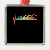 Zwemmen Zwemmeterhartslag Gift Premium Metalen Ornament (Voorkant)