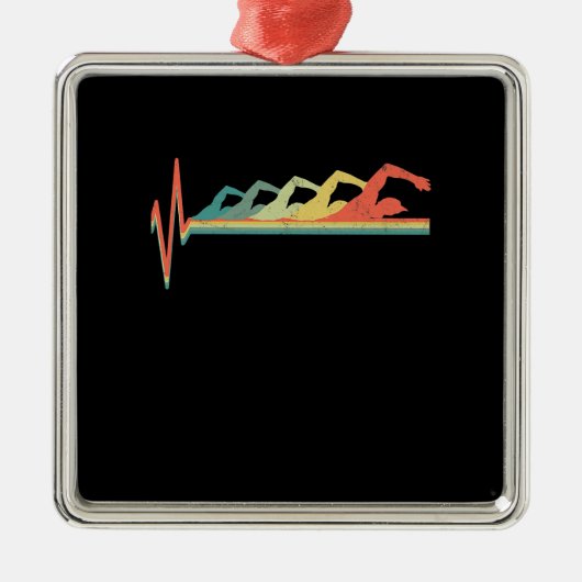 Zwemmen Zwemmeterhartslag Gift Premium Metalen Ornament (Voorkant)