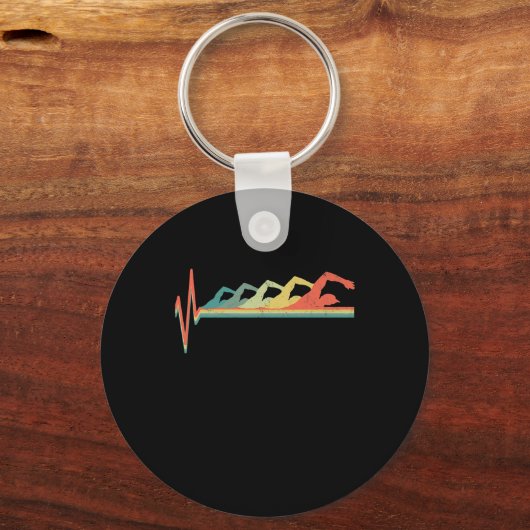 Zwemmen Zwemmeterhartslag Gift Premium Sleutelhanger (Voorkant)