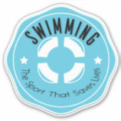 Zwemmen: "Zwemsport die levens redt" Sticker (Voorkant)