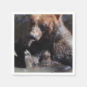 zwemmend Beer Servetten (Voorkant)