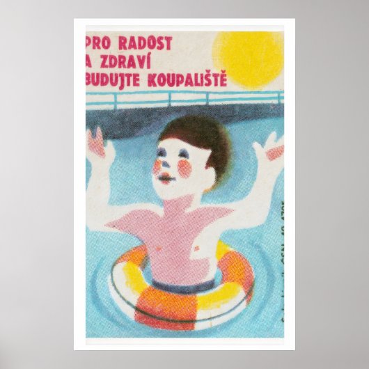 Zwemmend Kind Lucifer Kunstprint, Tsjechische Vint Poster (Voorkant)