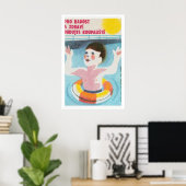 Zwemmend Kind Lucifer Kunstprint, Tsjechische Vint Poster (Thuiskantoor)