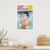 Zwemmend Kind Lucifer Kunstprint, Tsjechische Vint Poster (Keuken)