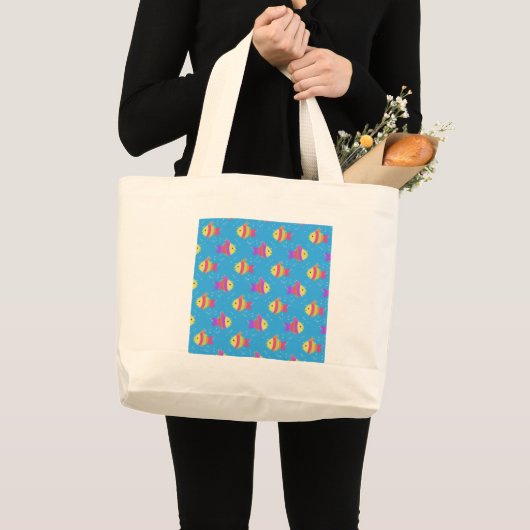 Zwemmend Vis Patroon Grote Tote Bag (Voorkant (product))