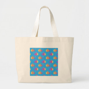 Zwemmend Vis Patroon Grote Tote Bag