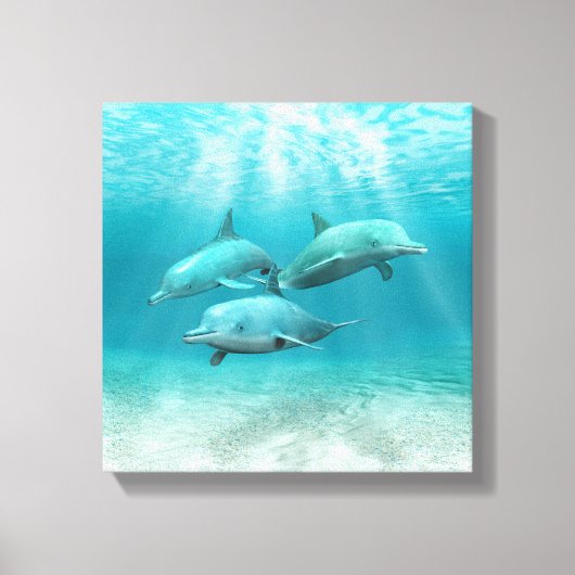 Zwemmende Dolfijnen Canvas Afdruk (Voorkant)