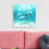 Zwemmende Dolfijnen Canvas Afdruk (Insitu (Woonkamer))