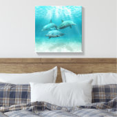 Zwemmende Dolfijnen Canvas Afdruk (Insitu (Slaapkamer))