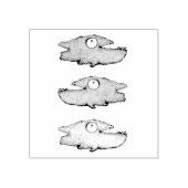 Zwemmende gelukkige vis rubberstempel (Afrduk)