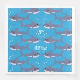 Zwemmende haaien Patroon Kind Verjaardags Papier S Servet