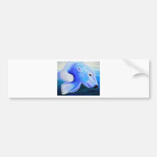 Zwemmende ijsbeer bumpersticker (Voorkant)