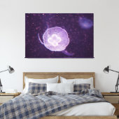 Zwemmende kwal canvas afdruk (Insitu (Slaapkamer))
