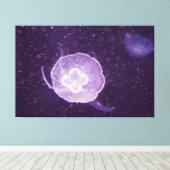 Zwemmende kwal canvas afdruk (Insitu (Houten vloer))