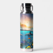 Zwemmende oceaandolfijnen waterfles (Voorkant)