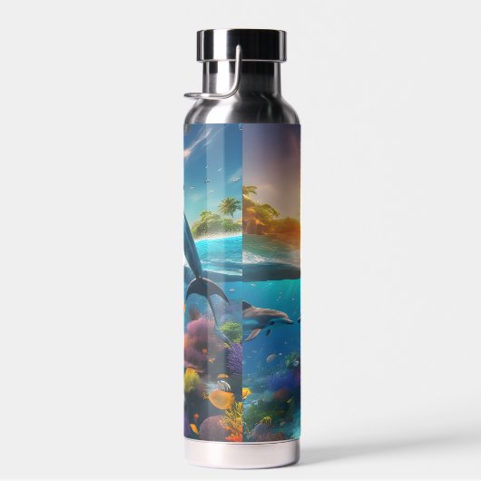 Zwemmende oceaandolfijnen waterfles (Rechts)