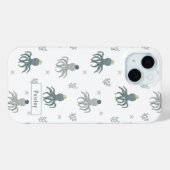 Zwemmende Octopus met naam Case-Mate iPhone Case (Achterkant (horizontaal))