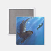 Zwemmende otter magneet (Voorkant / Achterkant)