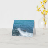 zwemmende schildpad notecard (aanmoediging) kaart (Gele Bloem)