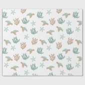 Zwemmende schildpadden cadeaupapier (Vlak)