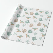 Zwemmende schildpadden cadeaupapier (Uitgerold)
