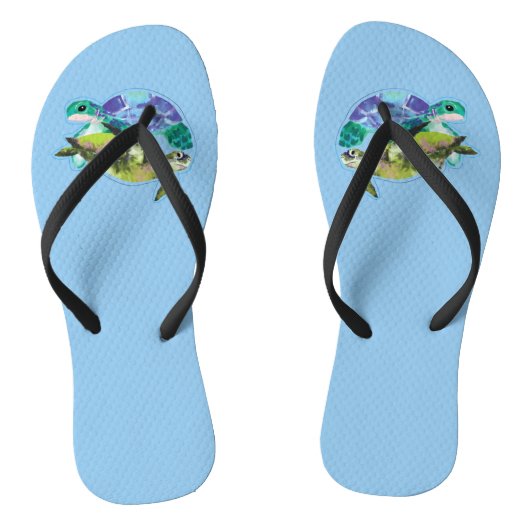 Zwemmende schildpadden teenslippers (Voetbed)