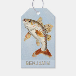 Zwemmende Vis Oceaan Blauwe Cadeaubijsluiter Cadeaulabel