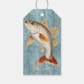 Zwemmende Vis Oceaan Blauwe Cadeaubijsluiter Cadeaulabel (Voorkant)