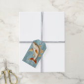 Zwemmende Vis Oceaan Blauwe Cadeaubijsluiter Cadeaulabel (Met Touw)