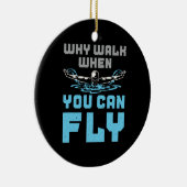 Zwemmende vlinder waarom lopen als je kunt vliegen keramisch ornament (Rechts)