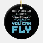 Zwemmende vlinder waarom lopen als je kunt vliegen keramisch ornament (Achterkant)