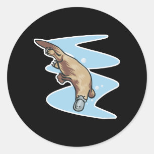 zwemmende vogelbekdier ronde sticker