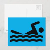 zwemmer-297723 zwemwatersportgolf briefkaart (Voorkant / Achterkant)