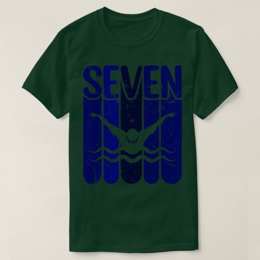 Zwemmer 7e verjaardag zwemmen t-shirt (Design voorkant)