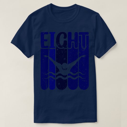 Zwemmer 8 jarig zwemmen t-shirt (Design voorkant)