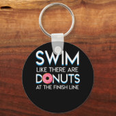 zwemmer als donuts op de finale lijn sleutelhanger (Voorkant)