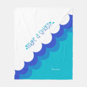 Zwemmer blauw en wit maken een plons fleece deken (Voorkant)