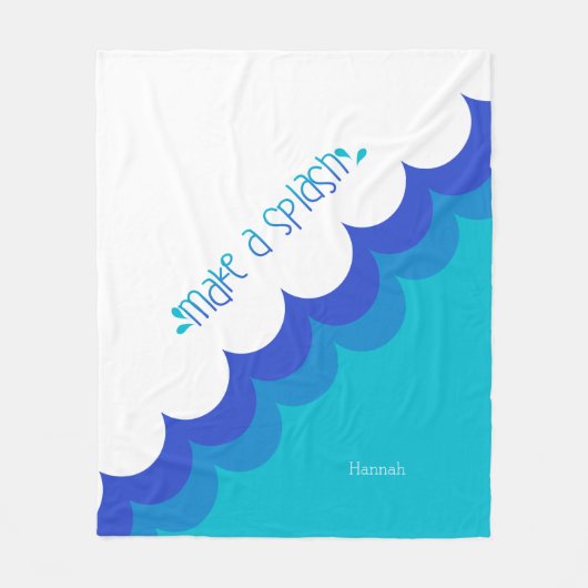 Zwemmer blauw en wit maken een plons fleece deken (Voorkant)