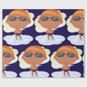 Zwemmer Boy in Goggles en Zwemmen Pet Cadeaupapier (Vlak)