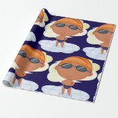 Zwemmer Boy in Goggles en Zwemmen Pet Cadeaupapier (Uitgerold)