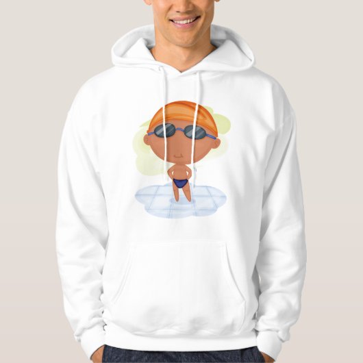 Zwemmer Boy in Goggles en Zwemmen Pet Hoodie (Voorkant)