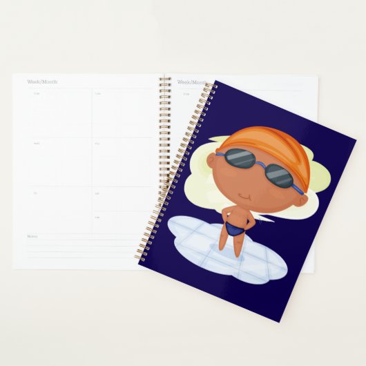 Zwemmer Boy in Goggles en Zwemmen Pet Planner (Display)