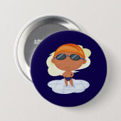 Zwemmer Boy in Goggles en Zwemmen Pet Ronde Button 7,6 Cm (Voorkant /achterkant)