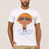 Zwemmer Boy in Goggles en Zwemmen Pet T-shirt (Voorkant)