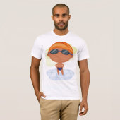 Zwemmer Boy in Goggles en Zwemmen Pet T-shirt (Voorkant volledig)