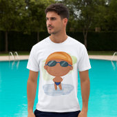 Zwemmer Boy in Goggles en Zwemmen Pet T-shirt