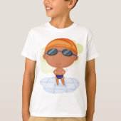 Zwemmer Boy in Goggles en Zwemmen Pet T-shirt (Voorkant)