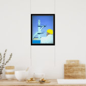 Zwemmer Duiker Vintage poster (Keuken)