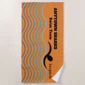 Zwemmer en watergolven | Swim-team Strandlaken (Voorkant)